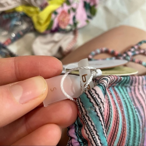 PQ Swim Anthropologie Luna Bikini Top Nirvana Metallic Stripes Pilyq - Picture 5 of 7